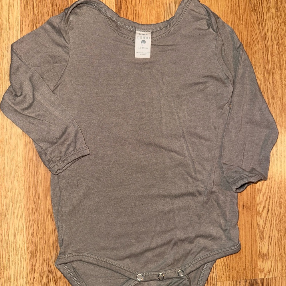 Kate Quinn Neutral brown Long Sleeve Baby Bodysuit